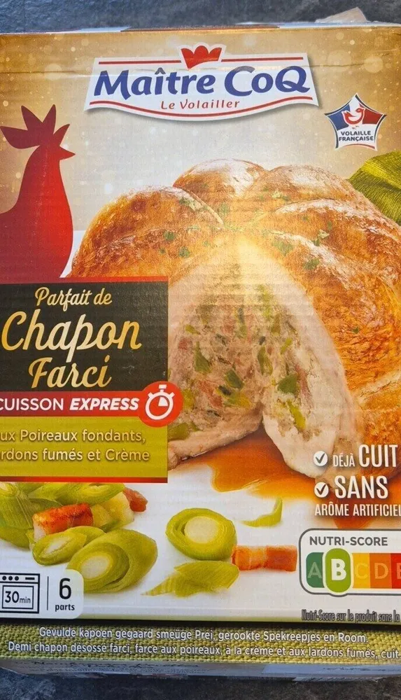 Parfait de Chapon Farci aux Poireaux fondants, lardons fumés et Crème