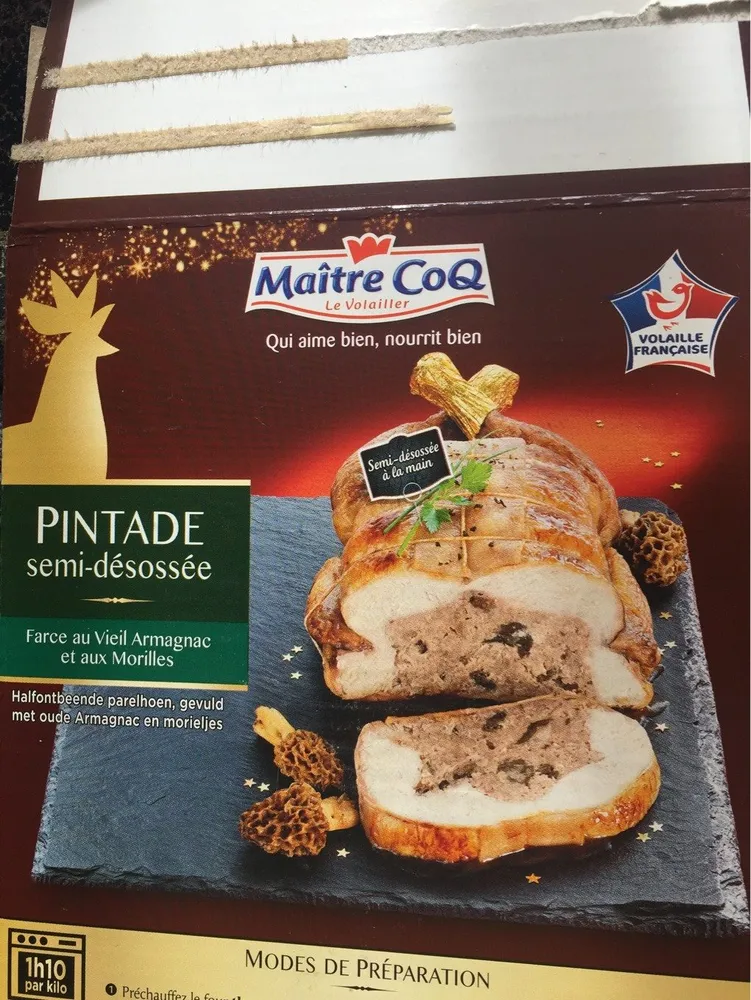Pintade semi-désossée farci au vieil armagnac et morilles