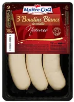 3 boudins blancs de volailles natures