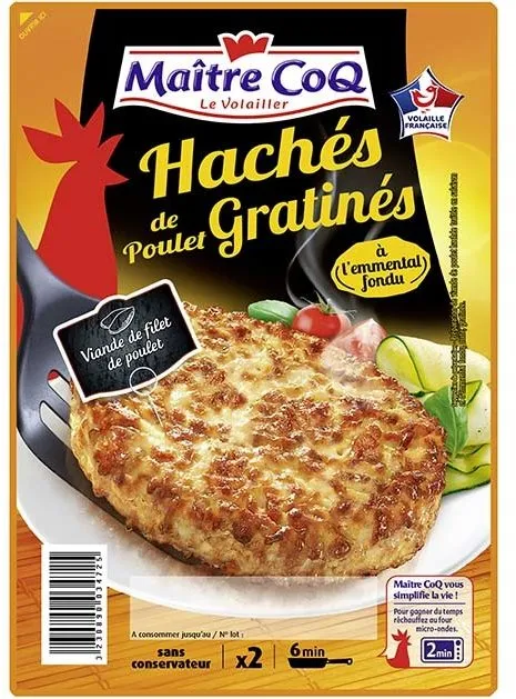 Hachés de poulet gratinés