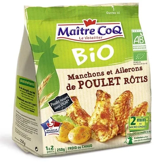 Manchons et ailerons de poulet rôti bio