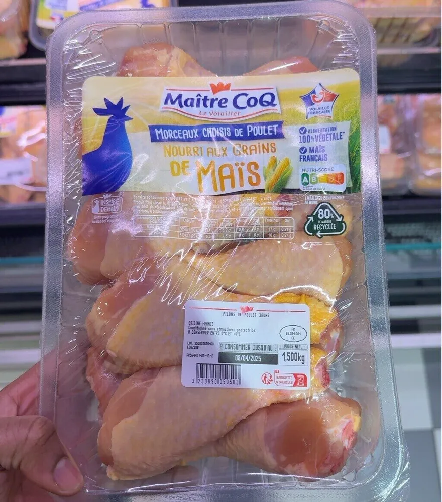 Pilons de poulet jaune