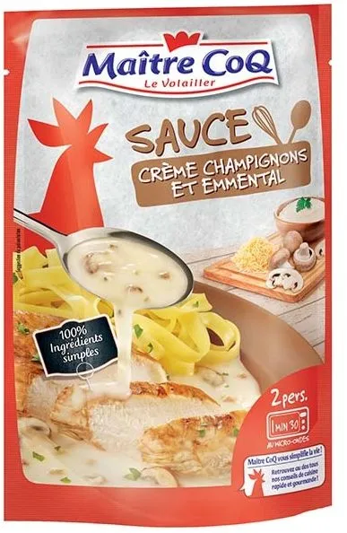 Sauce crème champignons et emmental