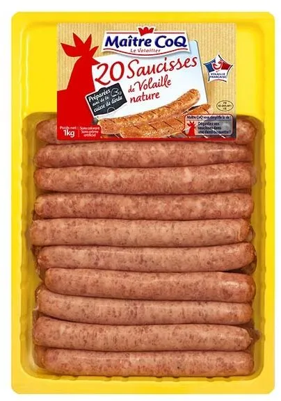 20 saucisses de volaille nature