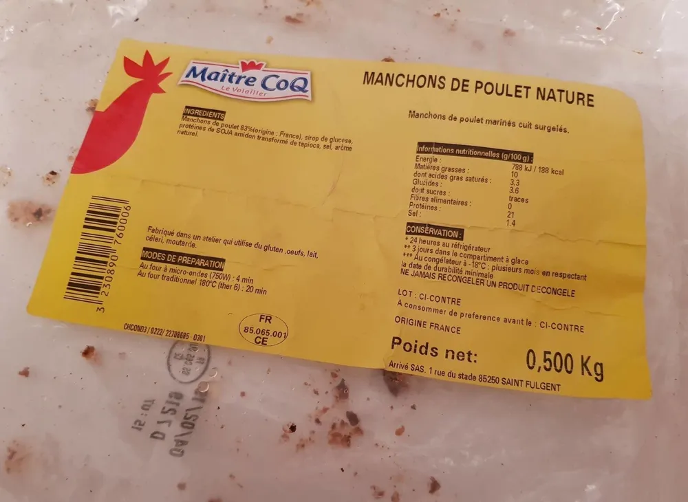 Manchons de Poulet nature