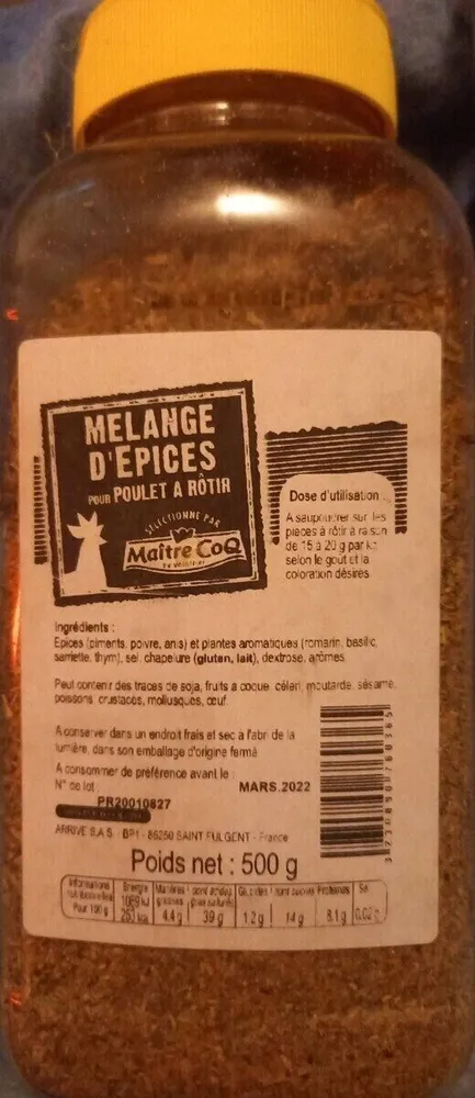 Mélange d'épices pour poulet a rôtir