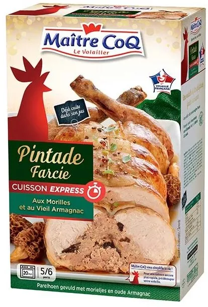 Pintade farcie aux morilles et au vieil armagnac