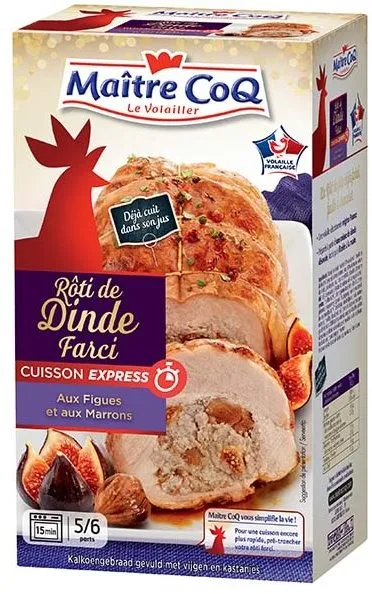 Rôti de dinde farci aux figues et aux marrons