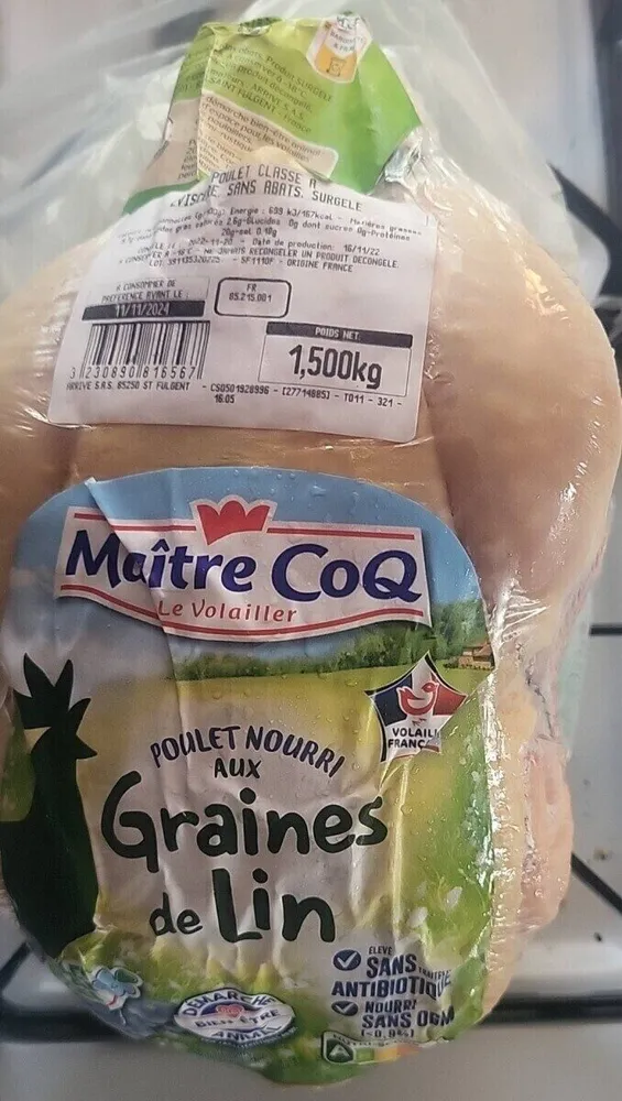 Poulet élevée aux graines de lin