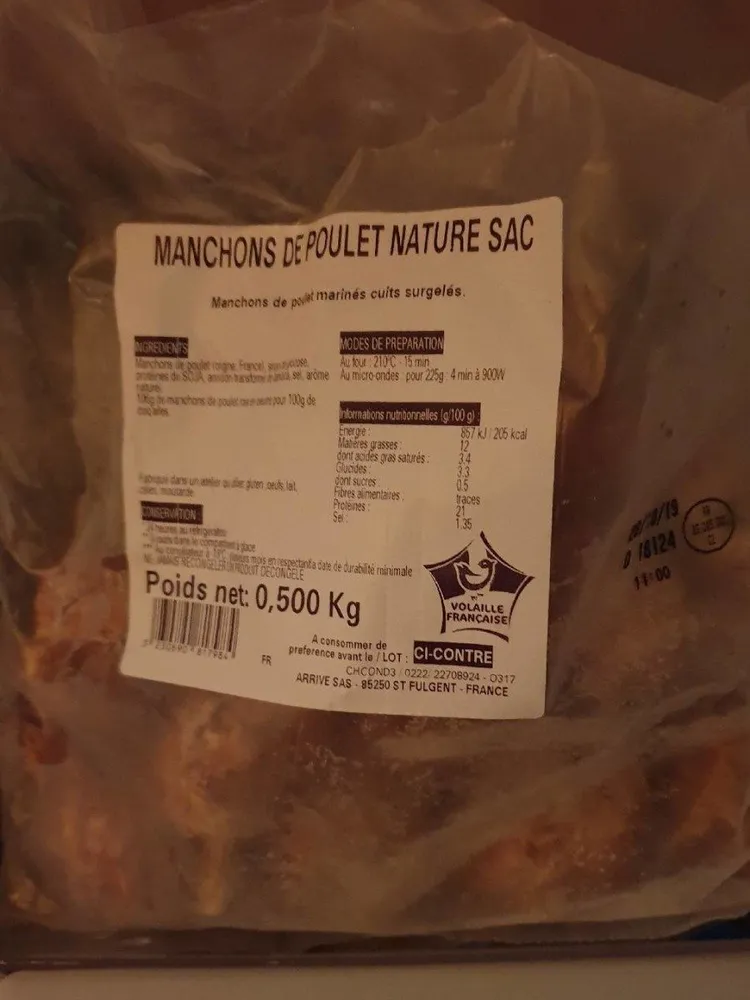 Manchons de poulet nature
