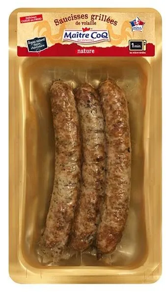 Saucisses grillées de volaille nature