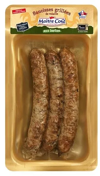 Saucisses grillées de volaille aux herbes