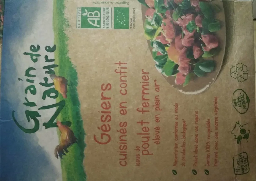Gésiers cuisinés en confit