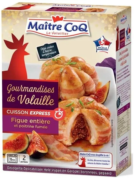 Gourmandises de volaille figue entière et poitrine fumée