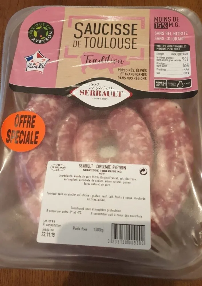 Saucisse de Toulouse "Tradition"