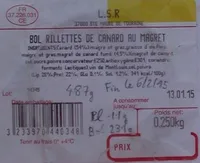 Bol Rillettes de canard au magret