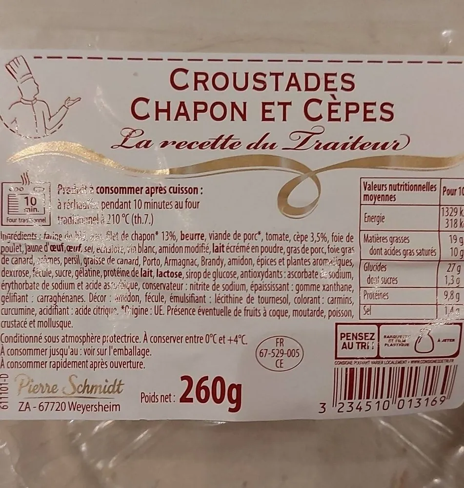 Croustade Chapon et cèpes