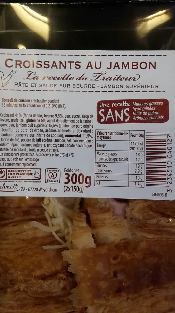 Croissants au jambon