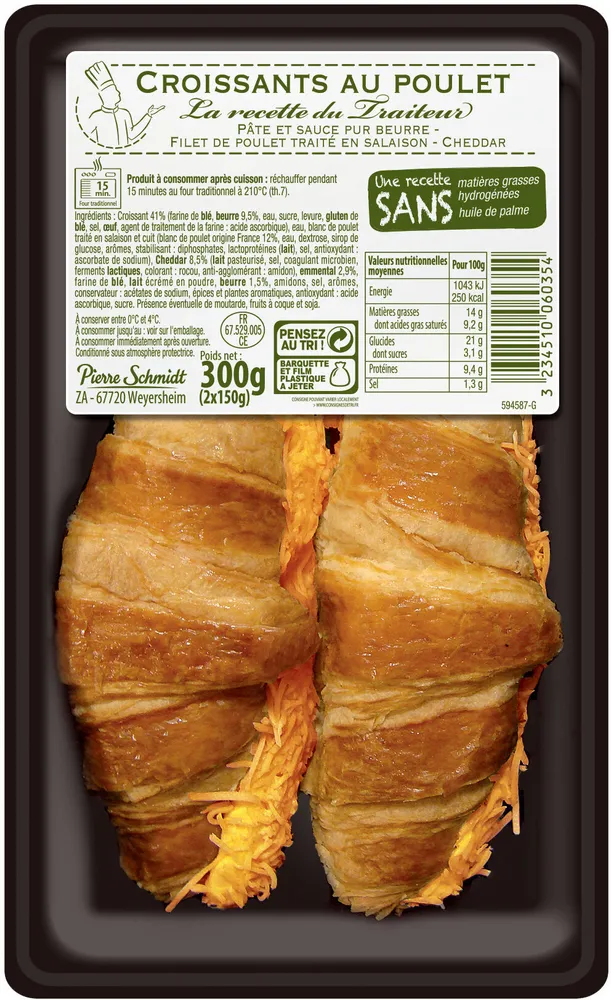 Croissant au poulet et cheddar