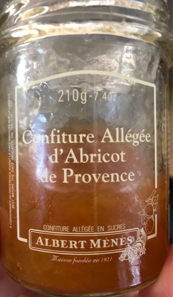 Confiture Allégée D'abricot De Provence