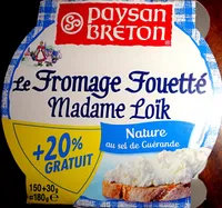 Le Fromage Fouetté Madame Loïk, Nature au sel de Guérande (25 % MG) + 20 % Gratuit