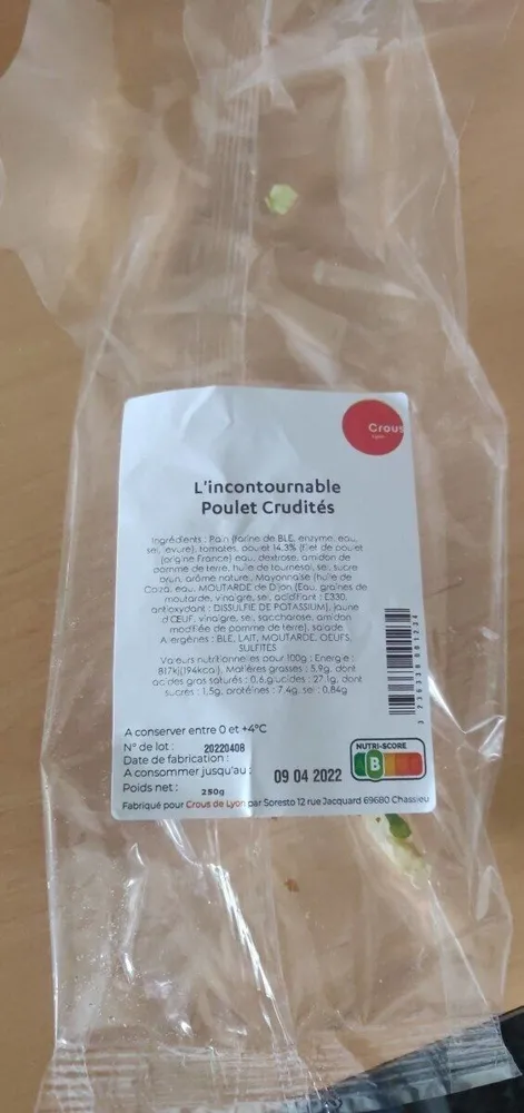 L'incontournable Poulet Crudités