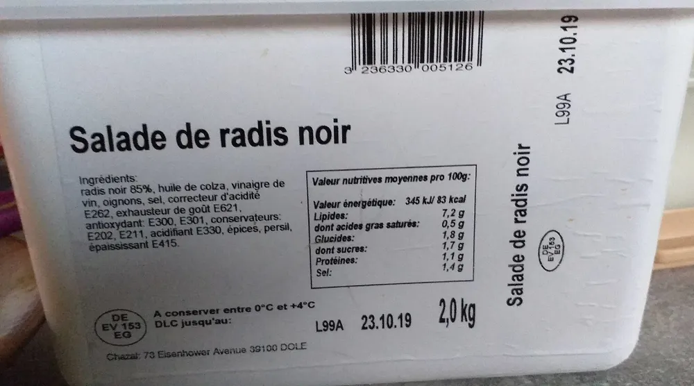 Salade de radis noir