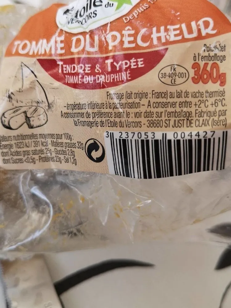 Etoile Du Vercors Tomme Du Pecheur 50%Mg6X60G