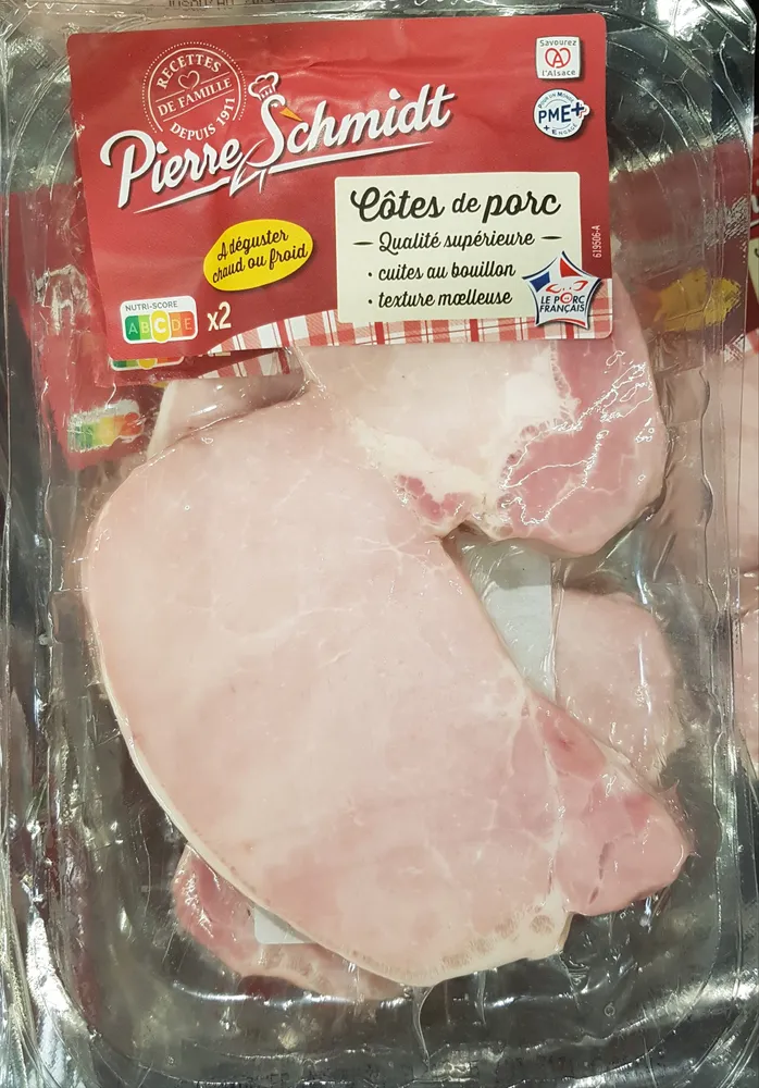 Cotes de porc sans os cuites au bouillon