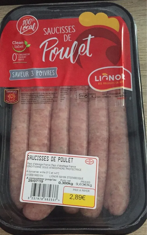 Saucisses de poulet