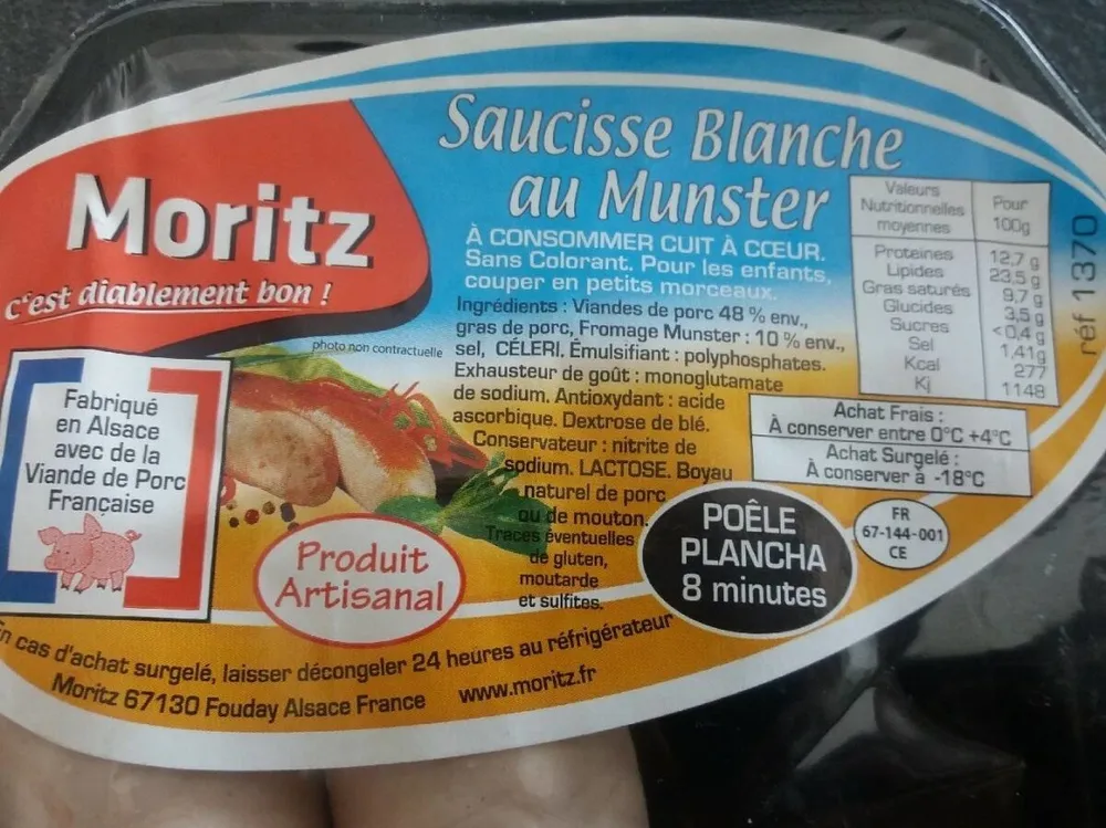 Saucisses Blanche au munster