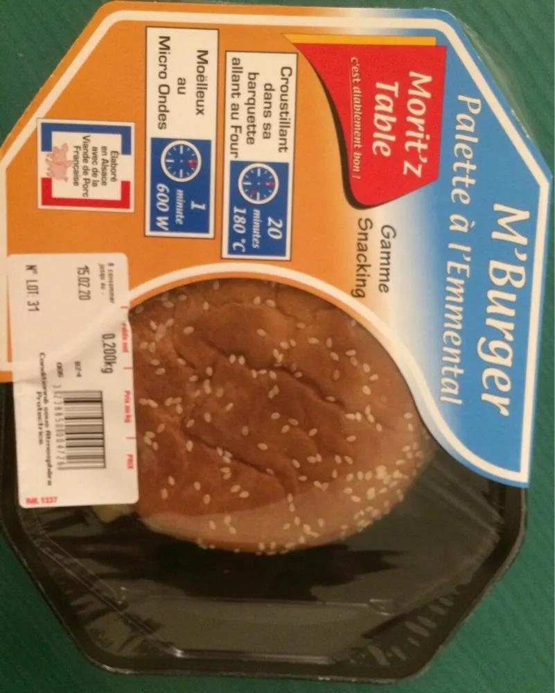 Burger - Palette à l'emmental