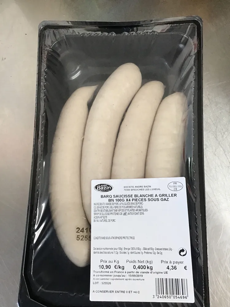 Saucisse blanche a griller