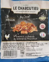 Émincé de lamelle de kebab de volaille HALAL