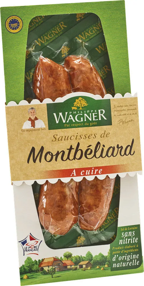 Saucisse de Montbéliard crue IGP 2x125g