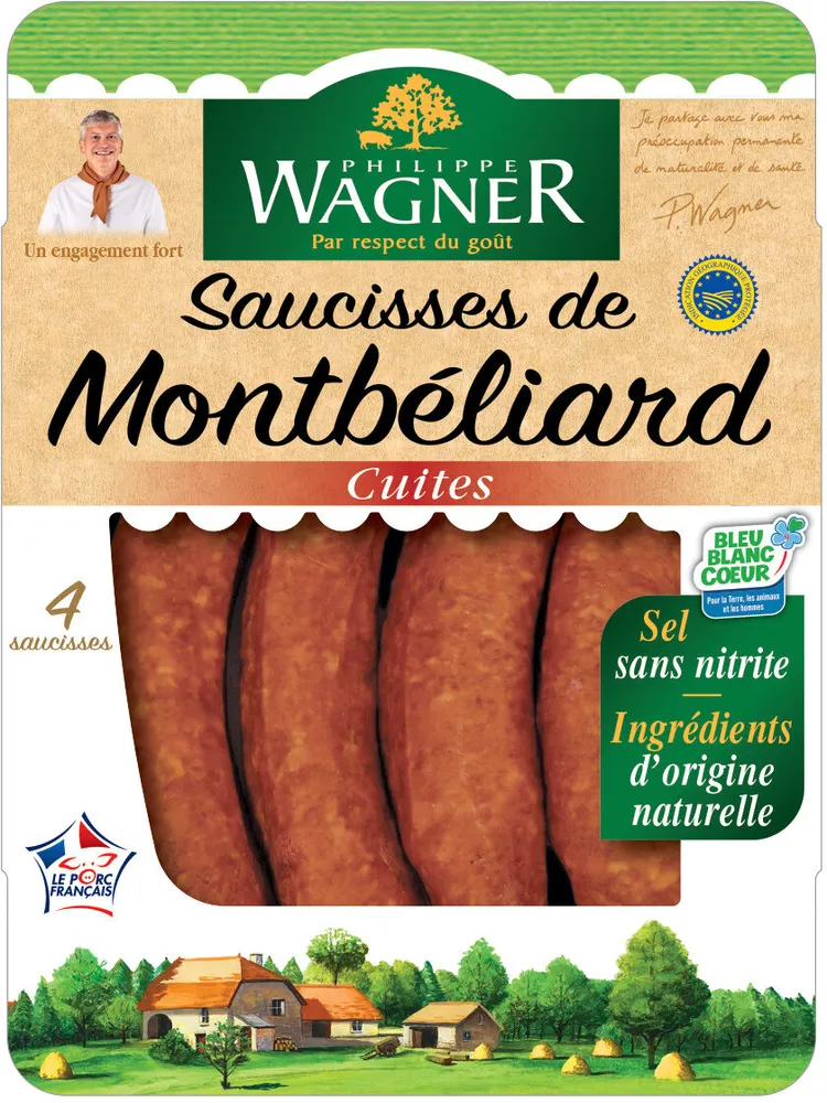 Saucisse de Montbéliard IGP cuite 4x120g sous vide VPF BBC