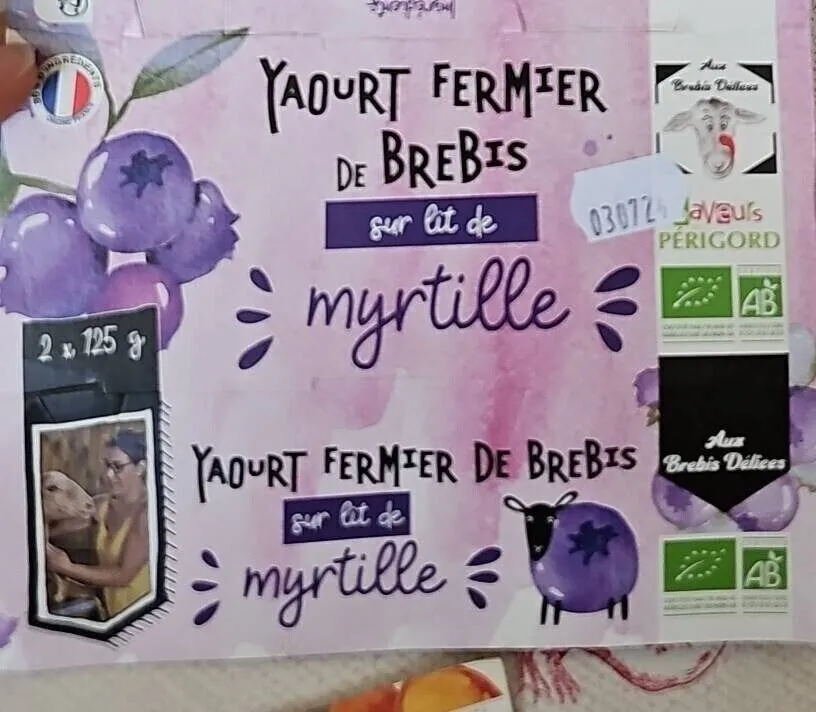 Yaourt fermier de brebis myrtille