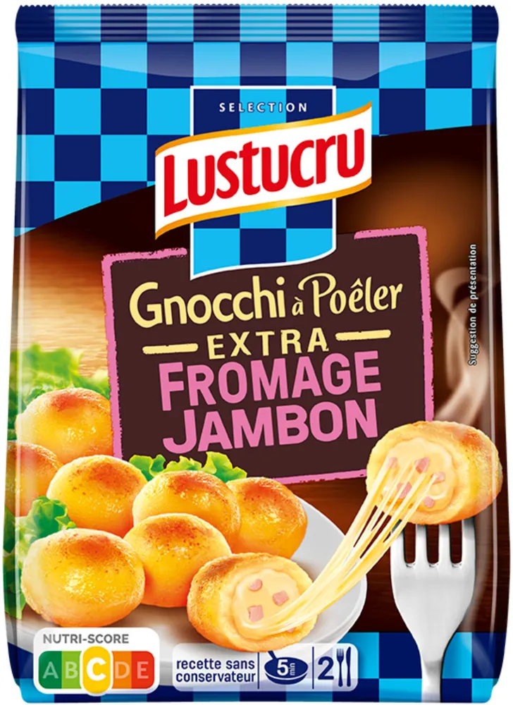 Lustucru gnocchi a poeler extra fromage jambon 280g