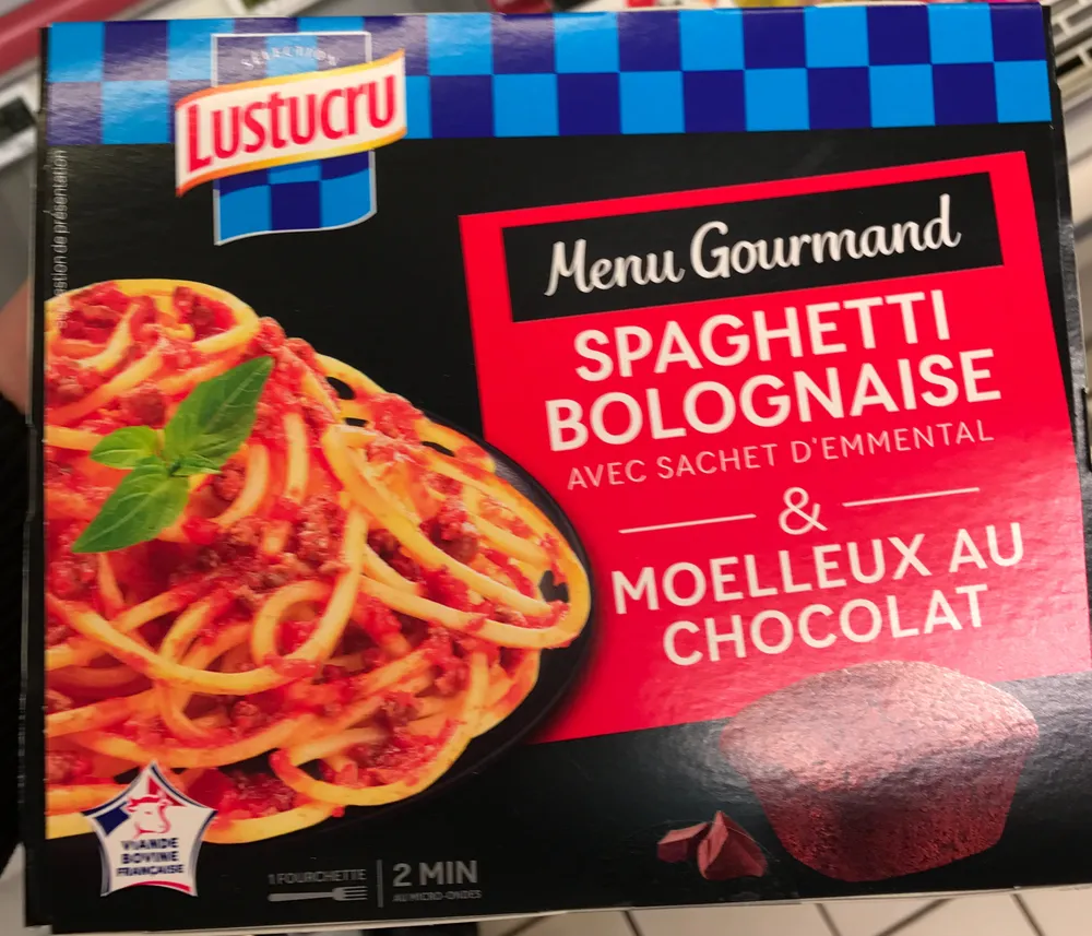 Menu Gourmand Spaghetti Bolognaise & Moelleux au Chocolat