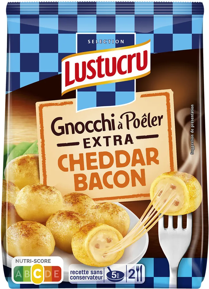Gnocchi extra cheddar bacon 280g lustucru