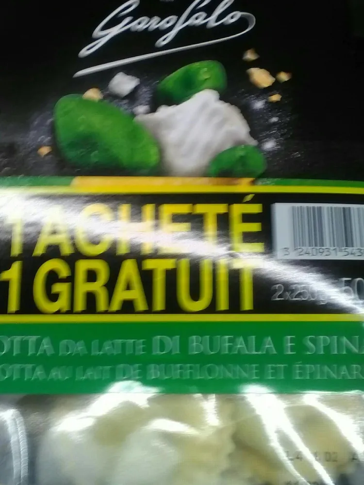 Ricotta da latte di bufala e spinaci