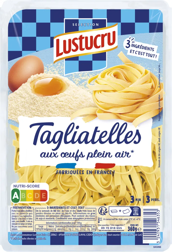Tagliatelles aux œufs frais