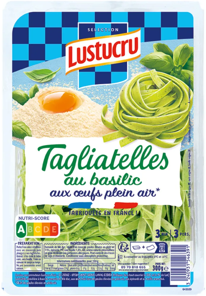 Tagliatelles basilic 300g selection