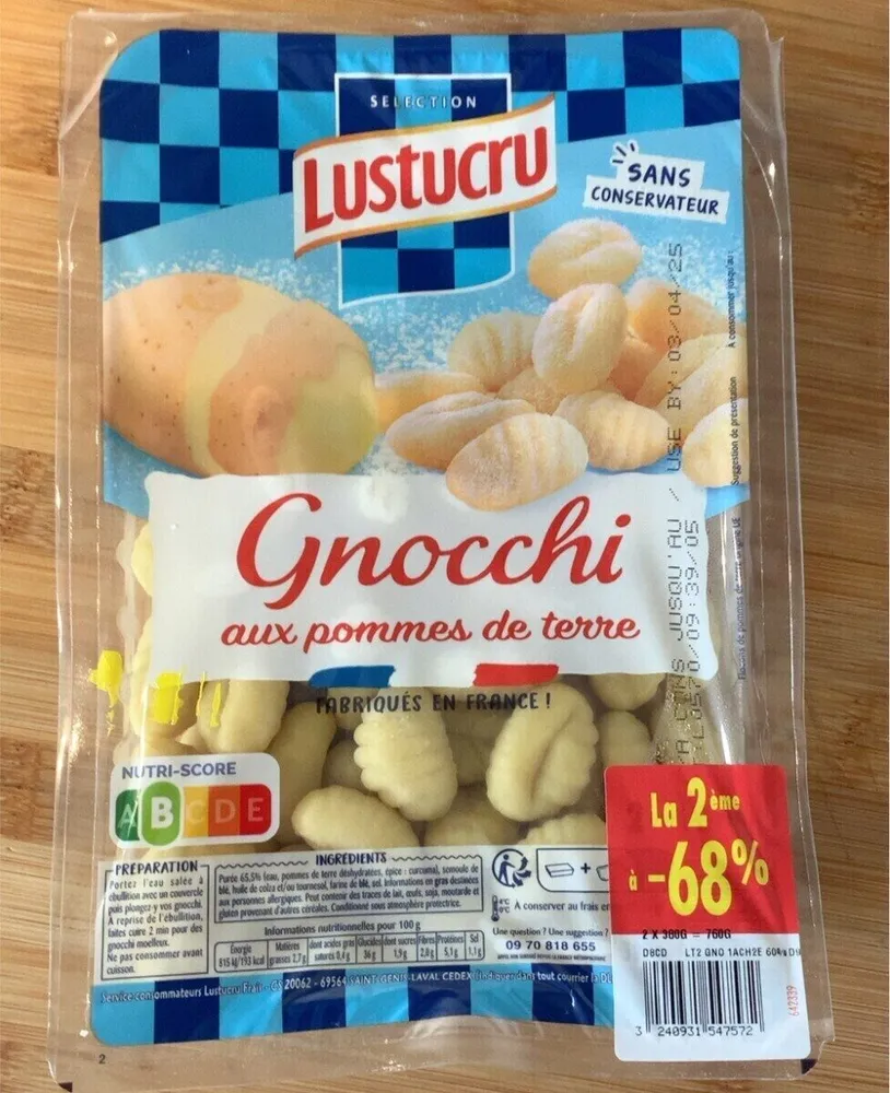 Lot 2 gnocchi 390g 1 achete 2 eme a 68%
