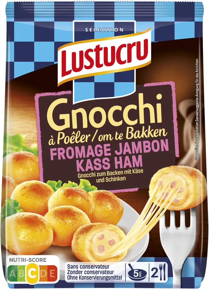 Lustucru belgique gnocchi a poeler extra jambon fromage 280g x6