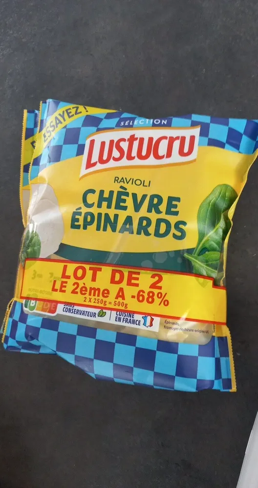 Lustucru lot 2 ravioli chevre epinard 2e a -68% x4