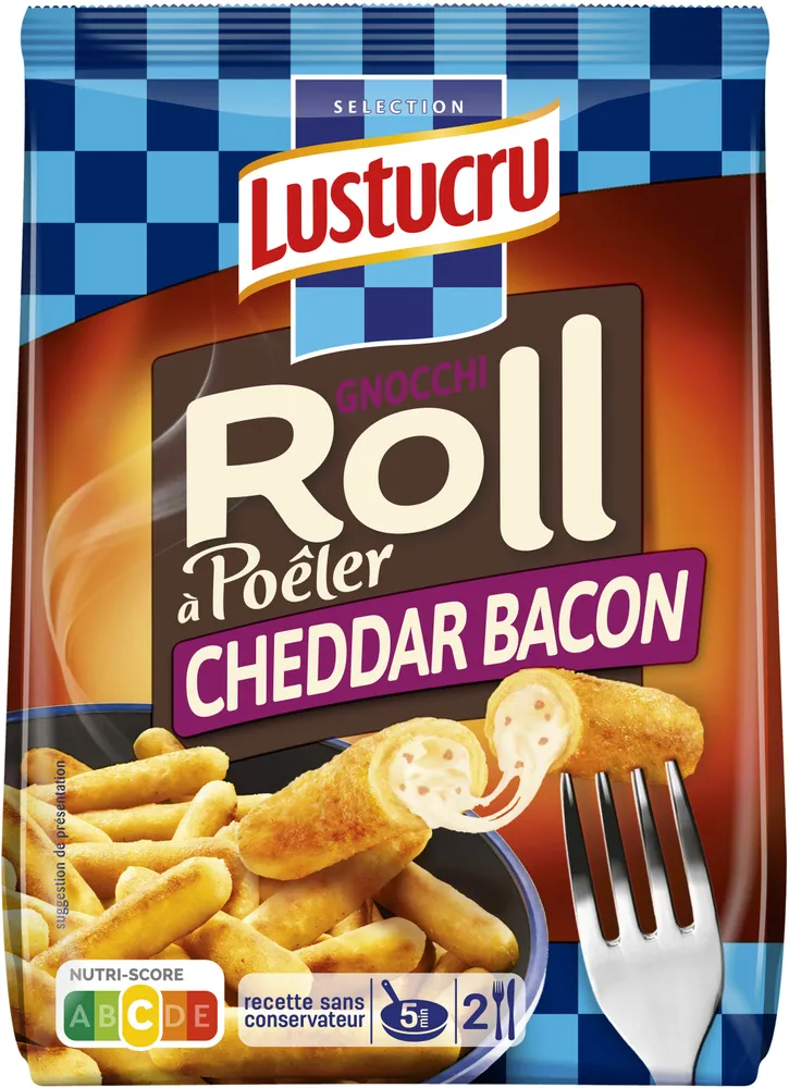 Lustucru gnocchi a poeler roll cheddar bacon 280g x9