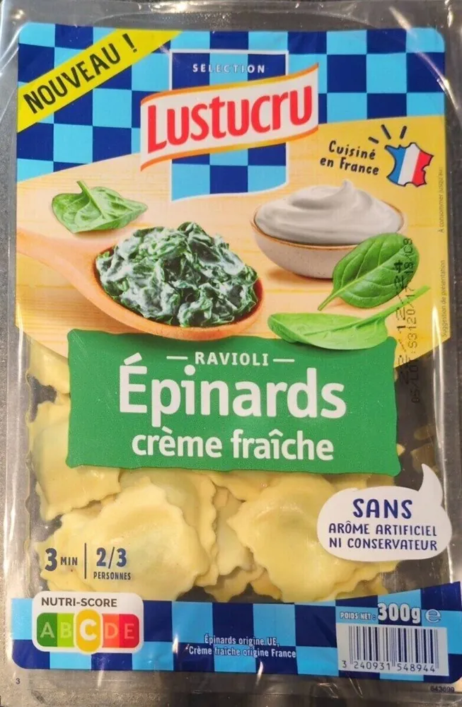 Ravioli epinards creme 300g lustucru