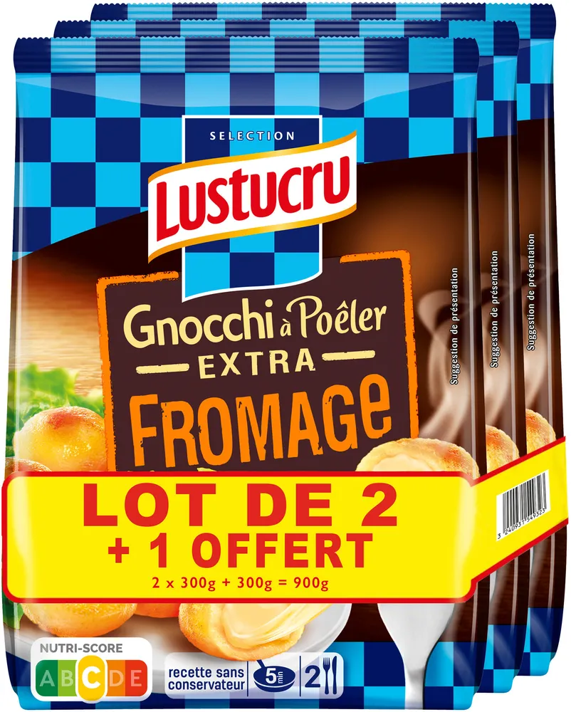 Gnocchi a poeler extra fromage lustucru 300g - lot 2+1 offert