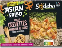 ASIAN SALAD NOUILLES CREVETTES MARINÉES AU CURRY SAUCE AIGRE DOUCE
